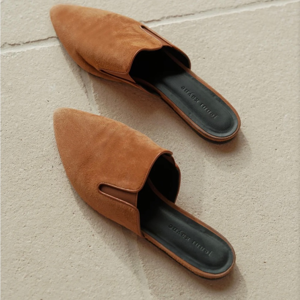 Jenni Kayne suede mules size 35 in saddle color